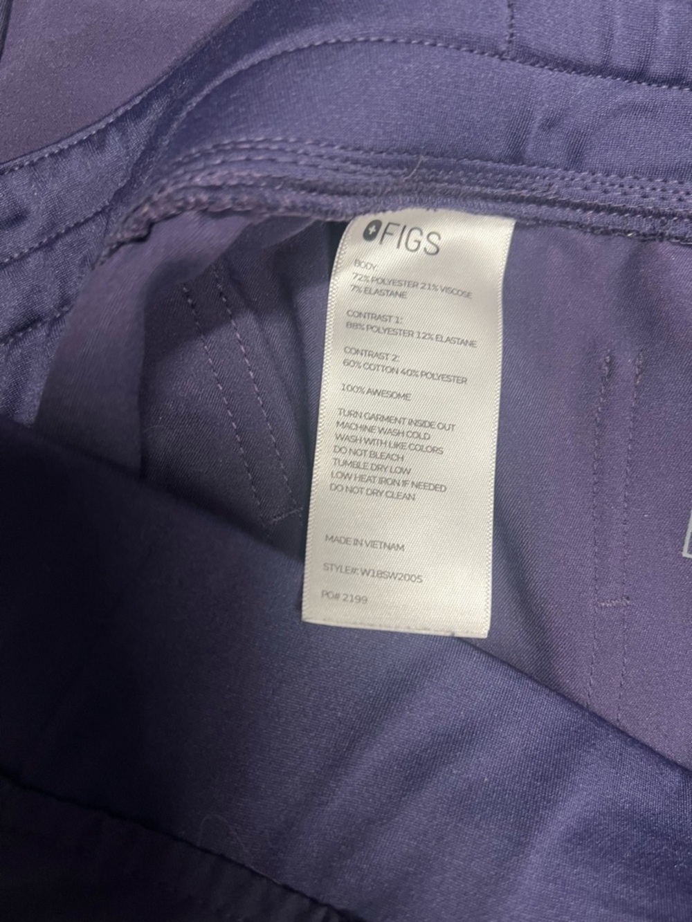 FIGS scrubs in purple shadow - Picture 5 of 7